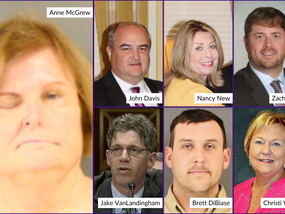 7 side by side photos of Anne McGrew, John Davis, Nancy New, Zach New, Jack VanLandingham, Brett DiBiase, and Christi Webb