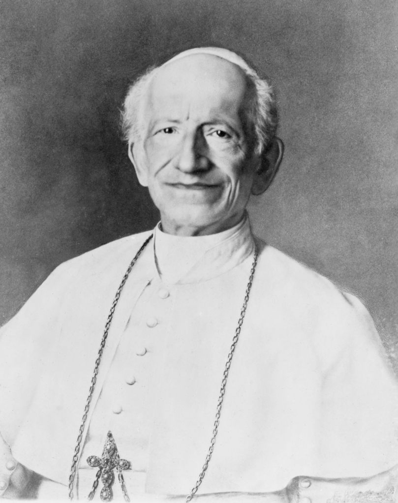 An old black-and-white photo of Pope Leo XIII, from whom Pope Leo XIV takes his name.