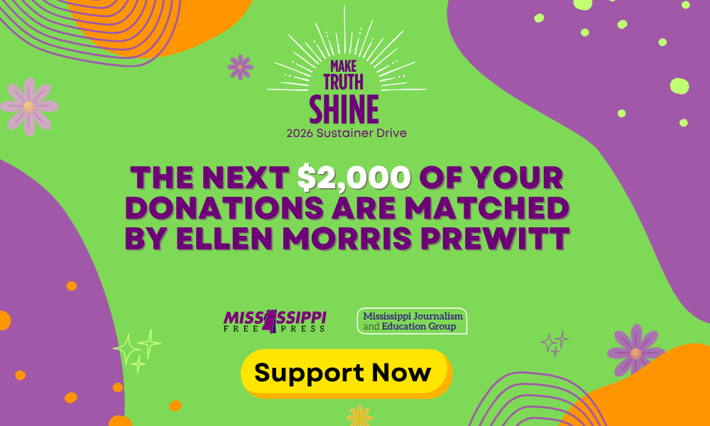 The next $2,000 Of Your  donations are matched by Ellen Morris Prewitt